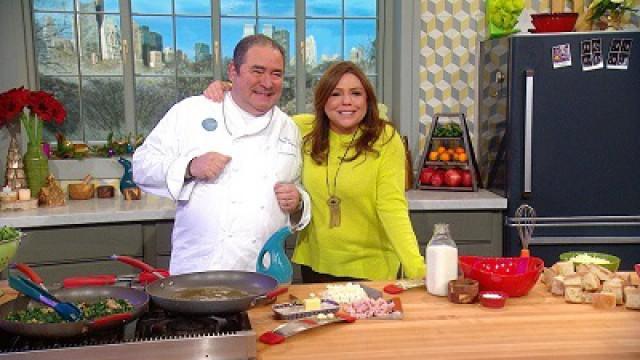 Chef Emeril Lagasse is Rachael's co-host for the day