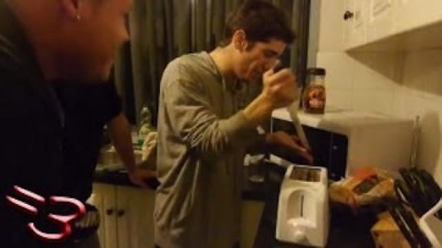 Guy Sticks Knife in Toaster