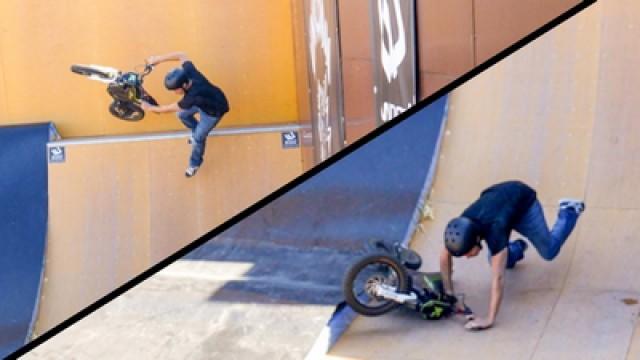 CHUTE EN MOTO SUR LE SKATEPARK ! Feat Jorian Ponomareff