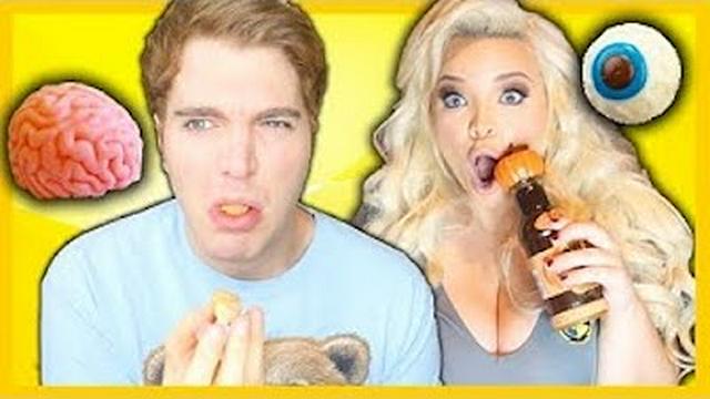 TASTING WEIRD HALLOWEEN CANDY! (with TRISHA PAYTAS)