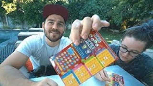 scratching lottery tickets