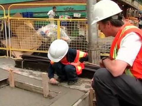 Building a Sidewalk.