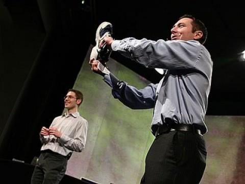 Zach Kaplan and Keith Schacht demo toys from the future