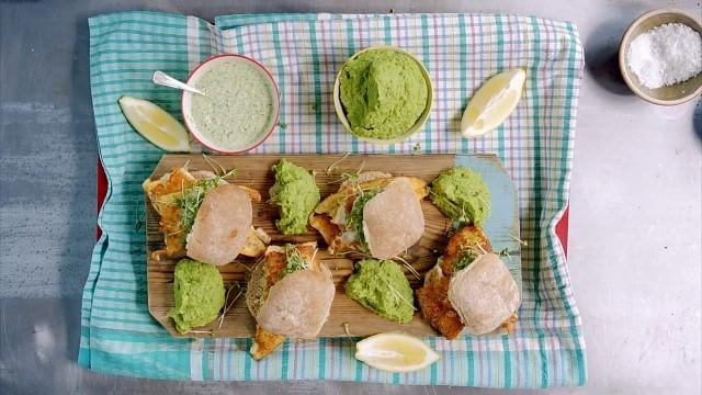 Fish Baps and Mushroom Farfalle