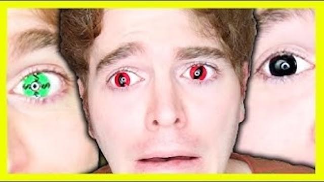 WEARING CRAZY CONTACT LENSES