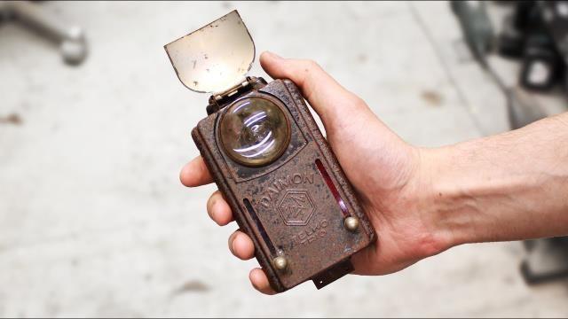 WWII Flashlight with Rust Holes - Restoration