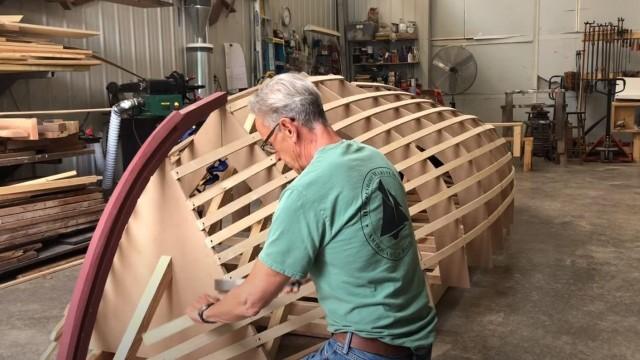 Lining Off The Hull And Installing Ribbands On The Haven