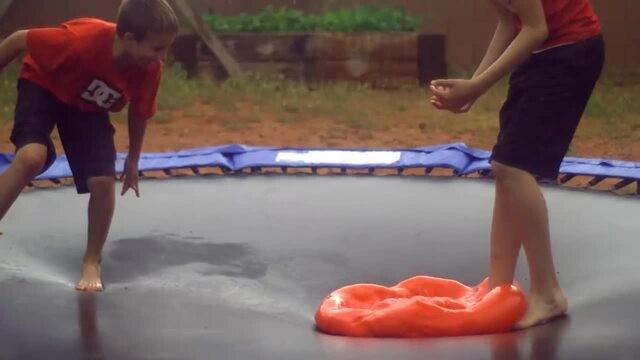 1500 Water Balloons + Trampoline- SLO MO!!