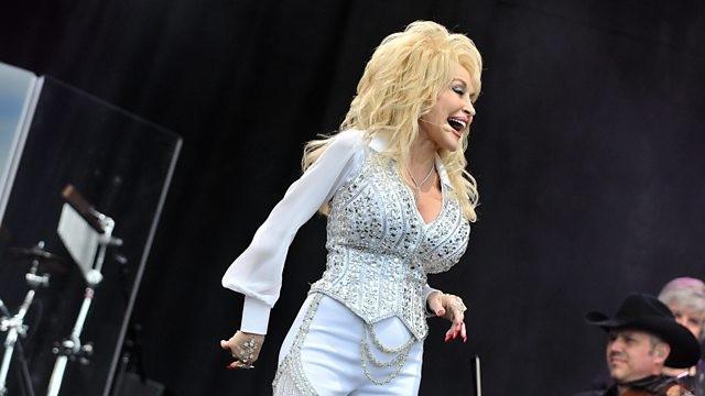 Dolly Parton on the Pyramid stage