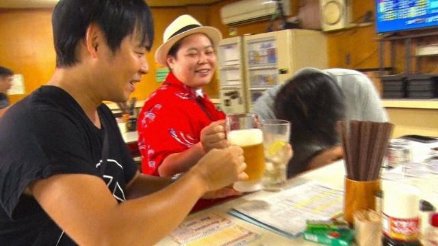 At a Standing Bar Beside Fukuoka's Boat Racing Stadium