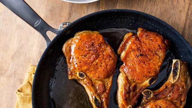 Maple Pork Chops and Squash Soup