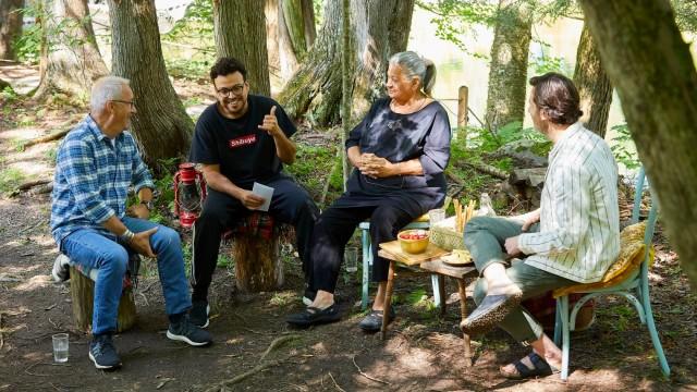 Michel Barrette, Mehdi Bousaidan et Ginette Reno