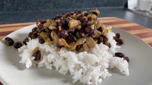 Panic Fried Black Beans and Rice