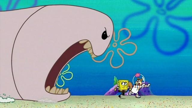 Sandy, SpongeBob, and the Worm