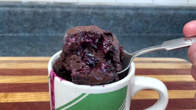 Blueberry Brownies in a Mug