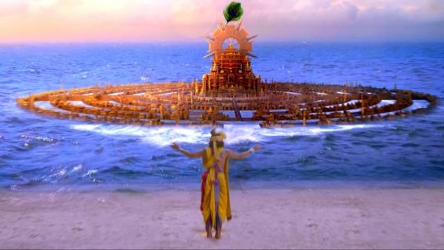 Krishna raises the city of Dwarka