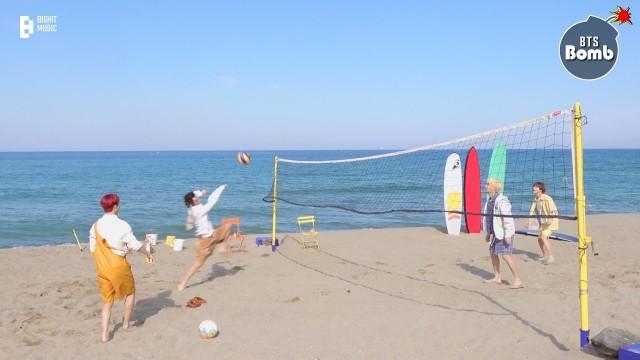 Playing Beach Volleyball