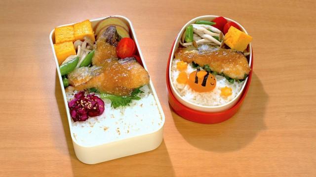 Beef and Spicy Mayo Roll Bento & Miso-mayo Sawara Bento
