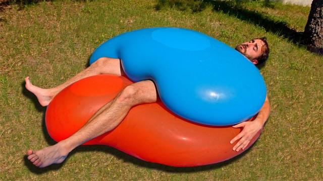 Giant Balloon Sandwich in Slow Motion