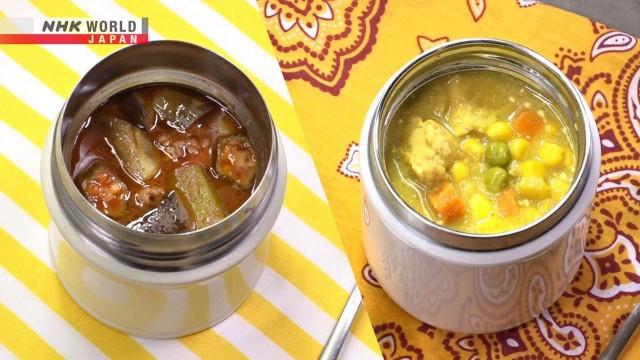 Curry Soup Bento & Creamy Kabocha Soup