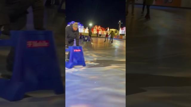 People Ice Skating On Plastic