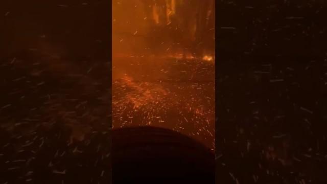 Driving through a wildfire
