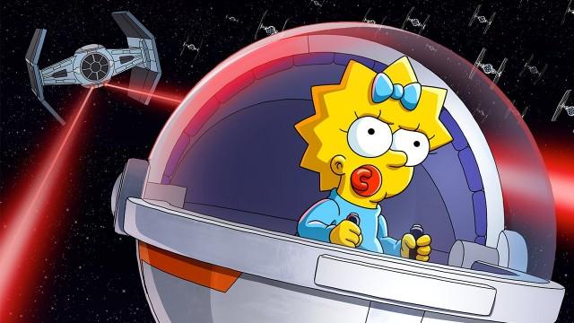 Maggie Simpson dans une galaxie lointaine, très lointaine